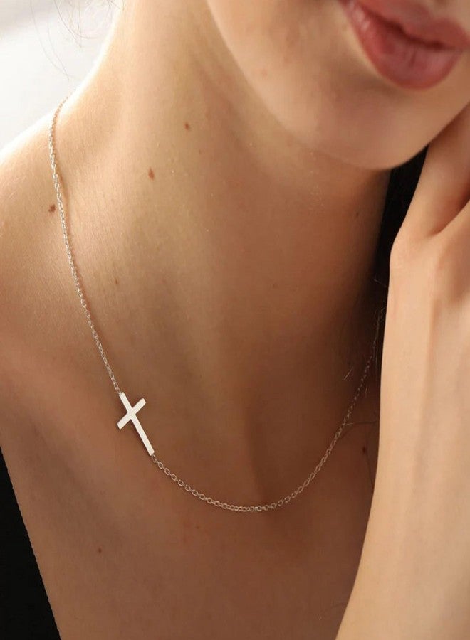 Collner Cross Necklace for Women Sterling Silver Cross Necklace Pendant Dainty Choker Necklace for Women Trendy Jewelry Gifts for Women - Image 5